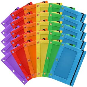LURLIN 3-Ring Pencil Pouch, 30 Pack Bulk Zipper Pen Pouches in Assorted Colors for Office College School Supplies Cosmetics, Cloth Pencil Case for 3 Hole Binder… LURLIN 3-Ring Pencil Pouch, 30 Pack Bulk Zipper Pen Pouches in Assorted Colors for Office College School Supplies Cosmetics, Cloth Pencil Case for 3 Hole Binder…