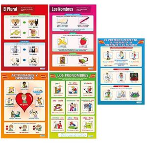 Daydream Education Spanish Posters Set of 5 Language Learning Posters Gloss Paper measuring 850mm x 594mm (A1) Second Language Charts for the Classroom Education Charts Daydream Education Spanish Posters Set of 5 Language Learning Posters Gloss Paper measuring 850mm x 594mm (A1) Second Language Charts for the Classroom Education Charts