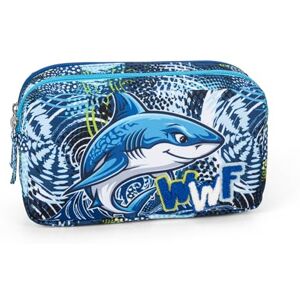 Franco Cosimo Panini WWF 2 Zip Pencil Case for Children and Teenagers, Ideal for Storing Stationery, with Practical Zip Closure, Double Inner Compartment, 21 x 15 x 8 cm, Shark, Casual Franco Cosimo Panini WWF 2 Zip Pencil Case for Children and Teenagers, Ideal for Storing Stationery, with Practical Zip Closure, Double Inner Compartment, 21 x 15 x 8 cm, Shark, Casual