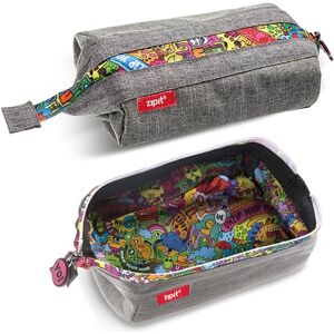 ZIPIT Lenny Pencil Case, Large Capacity Zipper Pouch for School, Stationery Bag for Teen Girls Boys and Adults, Grey ZIPIT Lenny Pencil Case, Large Capacity Zipper Pouch for School, Stationery Bag for Teen Girls Boys and Adults, Grey