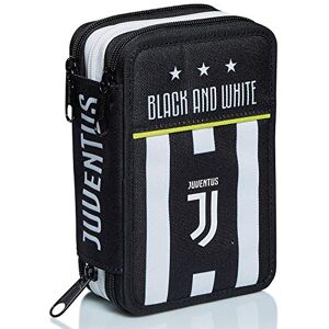 Seven Juventus 3-Compartment Case, Match, Black and White, with Pens, Pencils, Colors and More Seven Juventus 3-Compartment Case, Match, Black and White, with Pens, Pencils, Colors and More