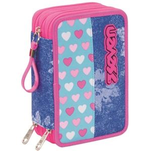 Seven Pencil case Pen bag, multicolor, Box for Stationery, Pen Pouch filled with Pens, Markers & more, Perfect for School Supplies, for Teen Girls and Boys, 3 compartments, XXL FLYING DREAMS Seven Pencil case Pen bag, multicolor, Box for Stationery, Pen Pouch filled with Pens, Markers & more, Perfect for School Supplies, for Teen Girls and Boys, 3 compartments, XXL FLYING DREAMS