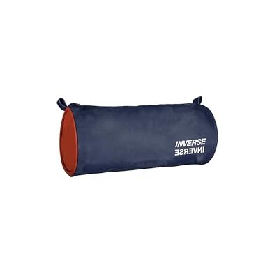 Ambar Circular Pencil Case Navy Blue Campus Inverse, Blue and Red, 21x9x9cn, Classic Ambar Circular Pencil Case Navy Blue Campus Inverse, Blue and Red, 21x9x9cn, Classic