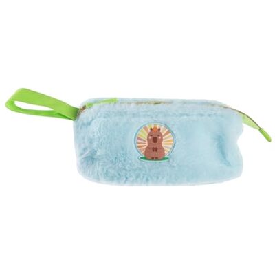 Idena 20222 Fluffy Capybara Pencil Case with Loop, Approx. 20 x 8.7 x 8 cm in Blue/Green Idena 20222 Fluffy Capybara Pencil Case with Loop, Approx. 20 x 8.7 x 8 cm in Blue/Green
