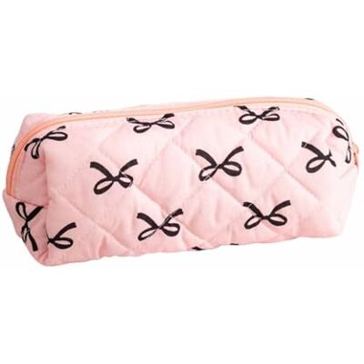 QUILSTM Sweet Spring Folder Cute Pencil Case Lightweight and Convenient to Carry Large Capacity Zippered Pencil Case Polyester, Black Bow QUILSTM Sweet Spring Folder Cute Pencil Case Lightweight and Convenient to Carry Large Capacity Zippered Pencil Case Polyester, Black Bow