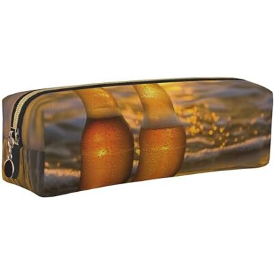 kkvhhyuo Bottles Beer Beach Sunset Time Print Leather Pencil Case Portable Stationery Bag Pencil Pouch Slim Design Pen Bag with Gold Zipper Pocket Size for or Student Office College Middle School kkvhhyuo Bottles Beer Beach Sunset Time Print Leather Pencil Case Portable Stationery Bag Pencil Pouch Slim Design Pen Bag with Gold Zipper Pocket Size for or Student Office College Middle School