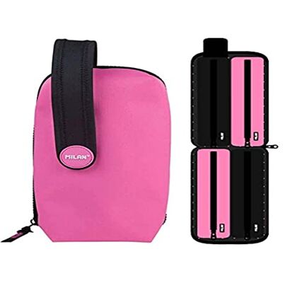 MILAN , Fluo Pink Handly Multipencilcase 31 Pieces MILAN , Fluo Pink Handly Multipencilcase 31 Pieces