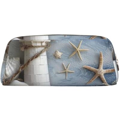 YKLJG Bottle Seashell Print Leather Pencil Case with Gold Zipper, PVC Stylish Stationery Pouch Organizer for School, Office, or Travel YKLJG Bottle Seashell Print Leather Pencil Case with Gold Zipper, PVC Stylish Stationery Pouch Organizer for School, Office, or Travel