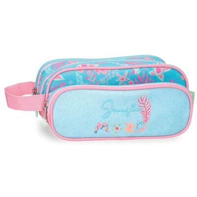 Enso Jungle Mood Toiletry Bag Shoulder Bags Organize Multiple Compartments Pink and Blue, Blue, Triple Case Enso Jungle Mood Toiletry Bag Shoulder Bags Organize Multiple Compartments Pink and Blue, Blue, Triple Case