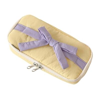 Shurhome Capacity Pen Case Large Bowknot Pencil Bag Spacious Compartment Travel Makeup Bag for Student Women Travel Essential Multifunctional Fabric Pen Case Shurhome Capacity Pen Case Large Bowknot Pencil Bag Spacious Compartment Travel Makeup Bag for Student Women Travel Essential Multifunctional Fabric Pen Case
