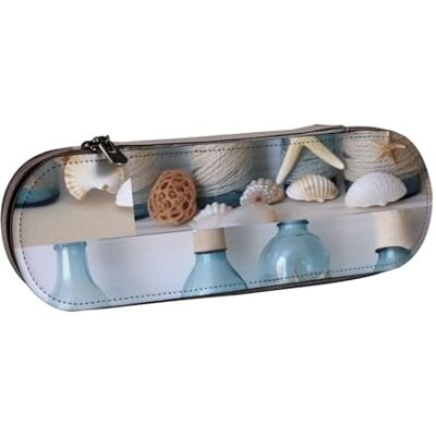 kkvhhyuo Bottle Seashell Print Pencil Case, Leather Pencil Case with Zipper Cute Aesthetic Pouch Portable Large Capacity Stationery Organizer & Cosmetic Bag for School College Office Travel kkvhhyuo Bottle Seashell Print Pencil Case, Leather Pencil Case with Zipper Cute Aesthetic Pouch Portable Large Capacity Stationery Organizer & Cosmetic Bag for School College Office Travel