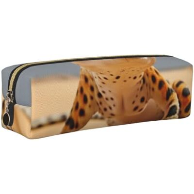 JGHHOUN Sand Leopard Gecko Print Unisex Pencil Case Pouch Office Travel Daily Backpacks Stationery Organizer JGHHOUN Sand Leopard Gecko Print Unisex Pencil Case Pouch Office Travel Daily Backpacks Stationery Organizer