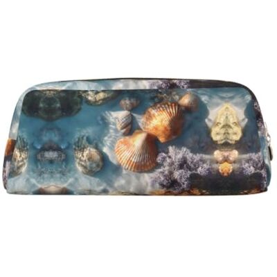 WXWJSHMGC Sand Shells and Corals Print Pencil Case Pencil,Teenage Pen Case, Pen Case Leather, Can Be Used As A Key Bag, A Cosmetic Bag WXWJSHMGC Sand Shells and Corals Print Pencil Case Pencil,Teenage Pen Case, Pen Case Leather, Can Be Used As A Key Bag, A Cosmetic Bag
