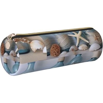 kkvhhyuo Bottle Seashell Print Leather Pencil Case Portable Round Pencil Pouch with Gold Zip Multifunctional Pencil Holder Pouch Stationery Pen Bag for Teen Girls and Boys kkvhhyuo Bottle Seashell Print Leather Pencil Case Portable Round Pencil Pouch with Gold Zip Multifunctional Pencil Holder Pouch Stationery Pen Bag for Teen Girls and Boys