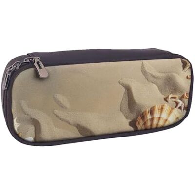 kkvhhyuo Beach Sea Shell Sand Print Leather Pencil Case, Big Capacity Pencil Pouch Stationery Pen Bag Multifunctional Pencil Bag Marker Pen Case for School Student Girl Boy Women Men kkvhhyuo Beach Sea Shell Sand Print Leather Pencil Case, Big Capacity Pencil Pouch Stationery Pen Bag Multifunctional Pencil Bag Marker Pen Case for School Student Girl Boy Women Men