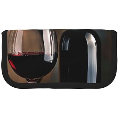 LRHCNZDCP Red Wine Bottle Glass Printed Pen Pencil Case Canvas Makeup Bag Gadget Pen Bag Pencil Box with Zipper LRHCNZDCP Red Wine Bottle Glass Printed Pen Pencil Case Canvas Makeup Bag Gadget Pen Bag Pencil Box with Zipper