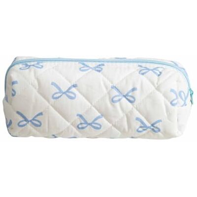 QUILSTM Sweet Spring Folder Cute Pencil Case Lightweight and Convenient to Carry Large Capacity Zippered Pencil Case Polyester, Blue Bow QUILSTM Sweet Spring Folder Cute Pencil Case Lightweight and Convenient to Carry Large Capacity Zippered Pencil Case Polyester, Blue Bow