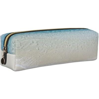 ESNAIUVCD Clear Sea Water White Sand Beach Print Leather Pencil Case Zippered Pouch Portable Large Capacity Stationery Organizer Cosmetic Bag for School Office(2PCS) ESNAIUVCD Clear Sea Water White Sand Beach Print Leather Pencil Case Zippered Pouch Portable Large Capacity Stationery Organizer Cosmetic Bag for School Office(2PCS)