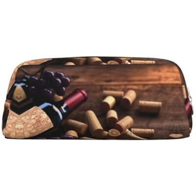 WXWJSHMGC Wine Bottle Corks Grapes Print Pencil Case Pencil,Teenage Pen Case, Pen Case Leather, Can Be Used As A Key Bag, A Cosmetic Bag WXWJSHMGC Wine Bottle Corks Grapes Print Pencil Case Pencil,Teenage Pen Case, Pen Case Leather, Can Be Used As A Key Bag, A Cosmetic Bag
