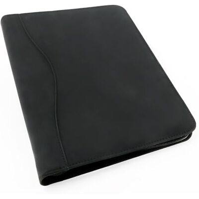 ALASSIO 5 Star Office Ring Binder Folder Zipped with Pad 4 Ring Capacity 30mm A4 Black ALASSIO 5 Star Office Ring Binder Folder Zipped with Pad 4 Ring Capacity 30mm A4 Black