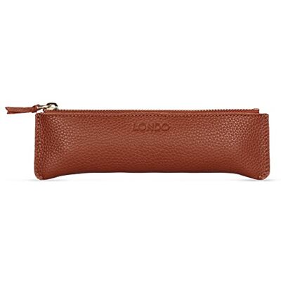 LONDO Leather Pen Case Zippered Pencil Case for Men & Women Genuine Leather Accessory LONDO Leather Pen Case Zippered Pencil Case for Men & Women Genuine Leather Accessory