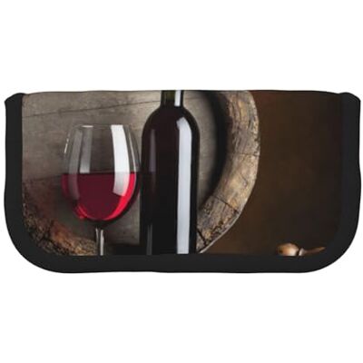 MKNAZ Red Wine Bottle Glass Printed Canvas Pencil Case Large Capacity Pen Pouch Stationery Organiser, Makeup Cosmetic Bag for School Office Travel, Student Gifts MKNAZ Red Wine Bottle Glass Printed Canvas Pencil Case Large Capacity Pen Pouch Stationery Organiser, Makeup Cosmetic Bag for School Office Travel, Student Gifts
