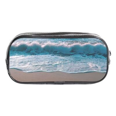 SDFHU Beach Clear Sea Sand Print Clear Pencil Case Lightweight Pouch Travel Office Transparent Stationery Organizer SDFHU Beach Clear Sea Sand Print Clear Pencil Case Lightweight Pouch Travel Office Transparent Stationery Organizer