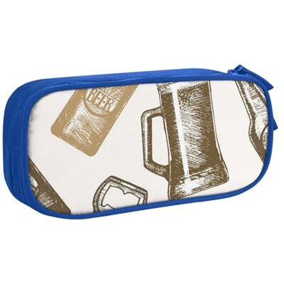 HEBSDFG Pattern with Glass Bottle Corkscrew Print Cute Pencil Case Pouch for Boys Girls, Blue High Capacity Travel Pen Bag Organizer Makeup Bag for Student School College Office HEBSDFG Pattern with Glass Bottle Corkscrew Print Cute Pencil Case Pouch for Boys Girls, Blue High Capacity Travel Pen Bag Organizer Makeup Bag for Student School College Office