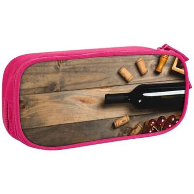 kkvhhyuo Wine Bottle Corks Grapes Printed Pink Pencil Case Large Capacity Double Layer Stationery Organizer Pencil Bag Zipper Pouch for Students Office Travel kkvhhyuo Wine Bottle Corks Grapes Printed Pink Pencil Case Large Capacity Double Layer Stationery Organizer Pencil Bag Zipper Pouch for Students Office Travel