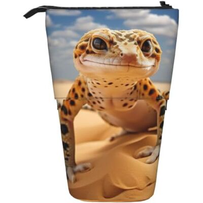 JBJGKHLP Sand Leopard Gecko Print Versatility Telescopic Pencil Case Pen Bag Gift Stationery Organizer Daily Pouch JBJGKHLP Sand Leopard Gecko Print Versatility Telescopic Pencil Case Pen Bag Gift Stationery Organizer Daily Pouch