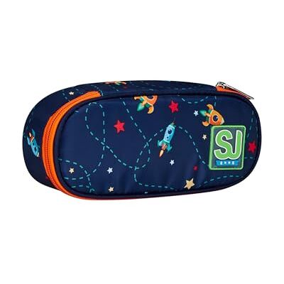 SJ Gang Round Plus Pencil Holder, Blue, Spaceship Trip, Oval Pouch with Inner Pocket and Elastic Pen Holders, Backpack Accessories, Elementary, Medium, Child, Blue, Taglia Unica, Modern SJ Gang Round Plus Pencil Holder, Blue, Spaceship Trip, Oval Pouch with Inner Pocket and Elastic Pen Holders, Backpack Accessories, Elementary, Medium, Child, Blue, Taglia Unica, Modern