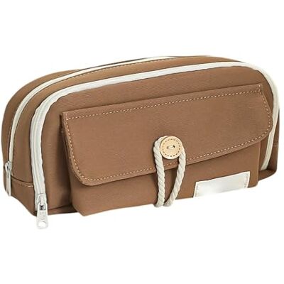 MendoNuk Pen Pouch Pencil Big Capacity Multi-Layered Pencil Pouch Upgraded Wide-Opening Pen Case Storage Bag Aesthetic Minimalist Fabric Stationery Box Stationery Supplies(Brown) MendoNuk Pen Pouch Pencil Big Capacity Multi-Layered Pencil Pouch Upgraded Wide-Opening Pen Case Storage Bag Aesthetic Minimalist Fabric Stationery Box Stationery Supplies(Brown)