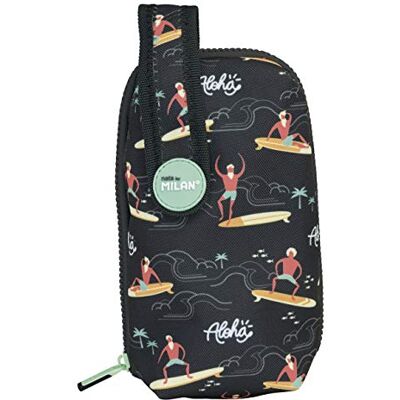 MILAN Kit Un Estuche Con Contenido Aloha Pencil Cases, 19 cm, Black (Negro) MILAN Kit Un Estuche Con Contenido Aloha Pencil Cases, 19 cm, Black (Negro)
