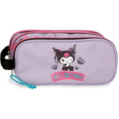 Pepe Jeans Sanrio Kuromi Retropop Triple Case Purple 22x10x9 cm Polyester Pepe Jeans Sanrio Kuromi Retropop Triple Case Purple 22x10x9 cm Polyester