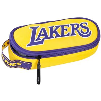 Franco Cosimo Panini NBA Official NBA Oval Pencil Case, Lightweight and Compact, with Inner Pocket and Divider with Elastic Loops, Ideal for Stationery, 22 x 9.5 x 5.5h cm, Yellow, Casual Franco Cosimo Panini NBA Official NBA Oval Pencil Case, Lightweight and Compact, with Inner Pocket and Divider with Elastic Loops, Ideal for Stationery, 22 x 9.5 x 5.5h cm, Yellow, Casual