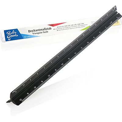 Robin Goods ® Aluminium Triangular Ruler Architect Ruler for Construction Drawings Drawing Ruler for Architects, Draughtsmen, Engineers, Students 32cm (Black Scale Large) Robin Goods ® Aluminium Triangular Ruler Architect Ruler for Construction Drawings Drawing Ruler for Architects, Draughtsmen, Engineers, Students 32cm (Black Scale Large)