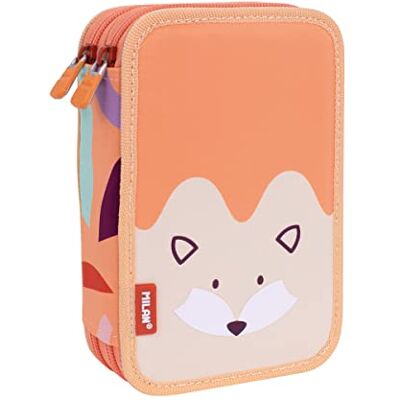 MILAN ® Fun Animals Special Series 2 Tier Pencil Case Orange MILAN ® Fun Animals Special Series 2 Tier Pencil Case Orange