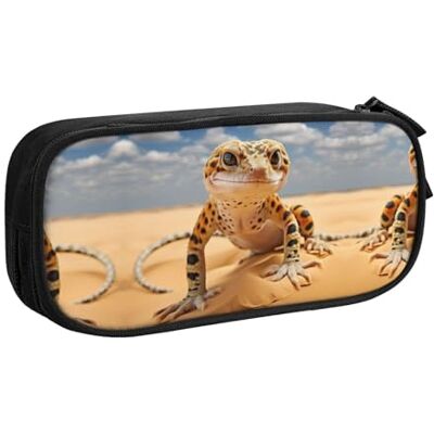 DRTGEDS Sand Leopard Gecko Pencil Case Large Capacity Pencil Pouch Pen Bag, Stationery Pouch Pen Case for Office DRTGEDS Sand Leopard Gecko Pencil Case Large Capacity Pencil Pouch Pen Bag, Stationery Pouch Pen Case for Office