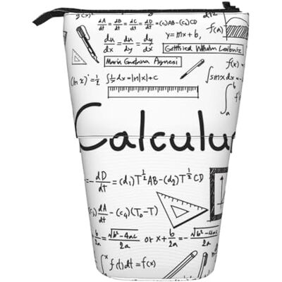 kkvhhyuo Math Geometry Geek Calculus Printed Pencil Case, Standing Telescopic Pencil Pouch, Large Pencil Bag Portable Pen Box for School Office Makeup Travel kkvhhyuo Math Geometry Geek Calculus Printed Pencil Case, Standing Telescopic Pencil Pouch, Large Pencil Bag Portable Pen Box for School Office Makeup Travel