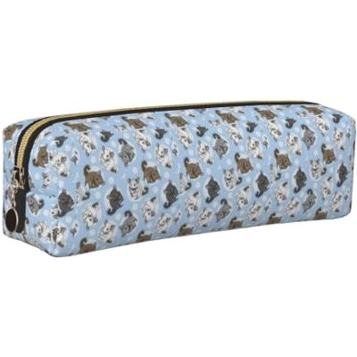 ERCgad Blue Chinchillas and Moon Print Adult Pencil Case Office Travel Stationery Organizer Pouch Stylish Versatile ERCgad Blue Chinchillas and Moon Print Adult Pencil Case Office Travel Stationery Organizer Pouch Stylish Versatile