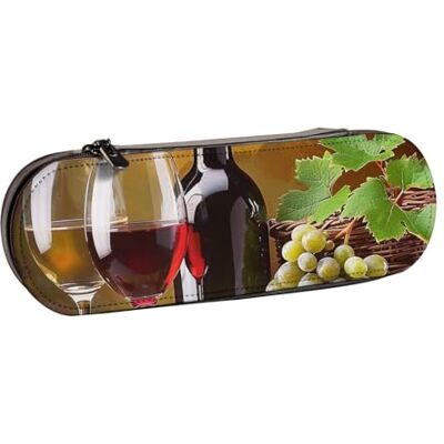kkvhhyuo Grapes Wine Bottles and Drink Print Pencil Case, Leather Pencil Case with Zipper Cute Aesthetic Pouch Portable Large Capacity Stationery Organizer & Cosmetic Bag for School College Office Travel kkvhhyuo Grapes Wine Bottles and Drink Print Pencil Case, Leather Pencil Case with Zipper Cute Aesthetic Pouch Portable Large Capacity Stationery Organizer & Cosmetic Bag for School College Office Travel