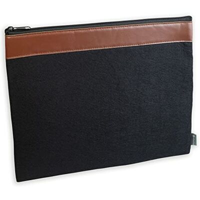 effektivo Bank Bag Felt Black Cosmetic Bag Pen Case Document Bag DIN A4 effektivo Bank Bag Felt Black Cosmetic Bag Pen Case Document Bag DIN A4