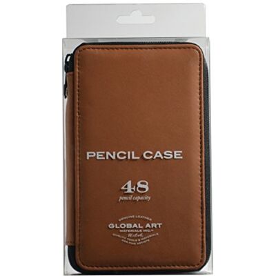 Speedball Leather Pencil Case, 48 Pencil Capacity, Antique Brown, Single Unit, For Home, Office, School, Professional And Hobby Artists Alike, Adults, Children Speedball Leather Pencil Case, 48 Pencil Capacity, Antique Brown, Single Unit, For Home, Office, School, Professional And Hobby Artists Alike, Adults, Children