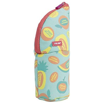 MILAN ® Frutikis Special Series Vertical Pencil Case, Green and Orange MILAN ® Frutikis Special Series Vertical Pencil Case, Green and Orange