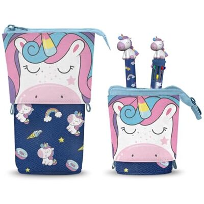 Oh My Pop! Oh My Pop Sweety-Cute Pencil Case + 10-Colour Pen + Erasable Gel Pen, Multicolour, 11.5 x 17 cm Oh My Pop! Oh My Pop Sweety-Cute Pencil Case + 10-Colour Pen + Erasable Gel Pen, Multicolour, 11.5 x 17 cm