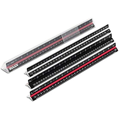 Rulex 30cm Black Metal Triangular Scale Ruler 1:1 1:10 1:2 1:20 1:5 1:50 1:100 1:200 1:500 1:1000 1:1250 1:2500 Rulex 30cm Black Metal Triangular Scale Ruler 1:1 1:10 1:2 1:20 1:5 1:50 1:100 1:200 1:500 1:1000 1:1250 1:2500