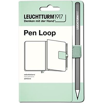 LEUCHTTURM1917 367290 Pen Loop Natural Colours Mint Green Fresh Mint Green elastic pen holder — sticks to any notebook cover and keeps pens and pencils secure LEUCHTTURM1917 367290 Pen Loop Natural Colours Mint Green Fresh Mint Green elastic pen holder — sticks to any notebook cover and keeps pens and pencils secure