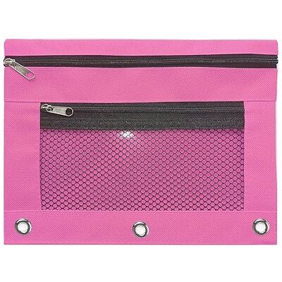Ethellia 2Pcs 3 Rings Binder Pencil Pouch, Rose red Ethellia 2Pcs 3 Rings Binder Pencil Pouch, Rose red