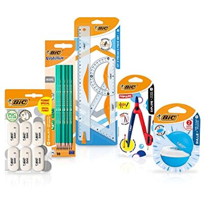 BIC School Supplies Kit - Compass, Graphite Pencils, Erasers BIC School Supplies Kit - Compass, Graphite Pencils, Erasers