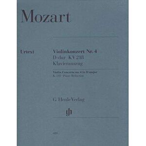 Mozart, Wolfgang Amadeus Violin Concerto no. 4 D major KV 218 violin and orchestra piano reduction with solo part (HN 680): Instrumentation: Violin and Piano, Violin Concertos Mozart, Wolfgang Amadeus Violin Concerto no. 4 D major KV 218 violin and orchestra piano reduction with solo part (HN 680): Instrumentation: Violin and Piano, Violin Concertos